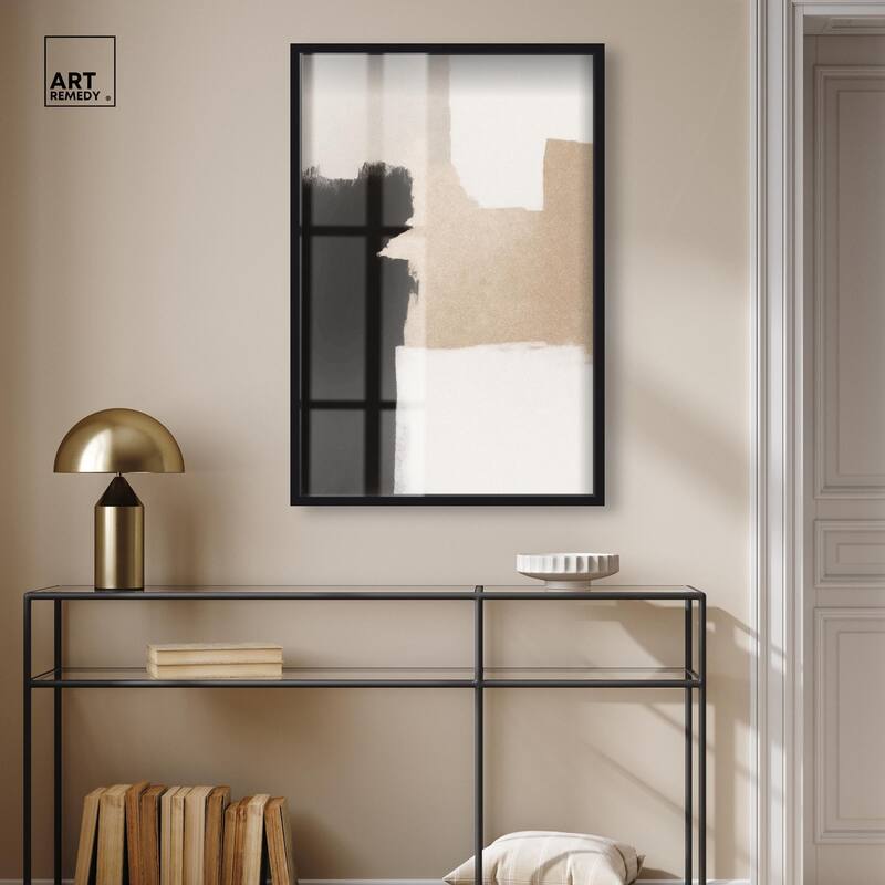 Beige and Black I Shadowbox by Art Remedy