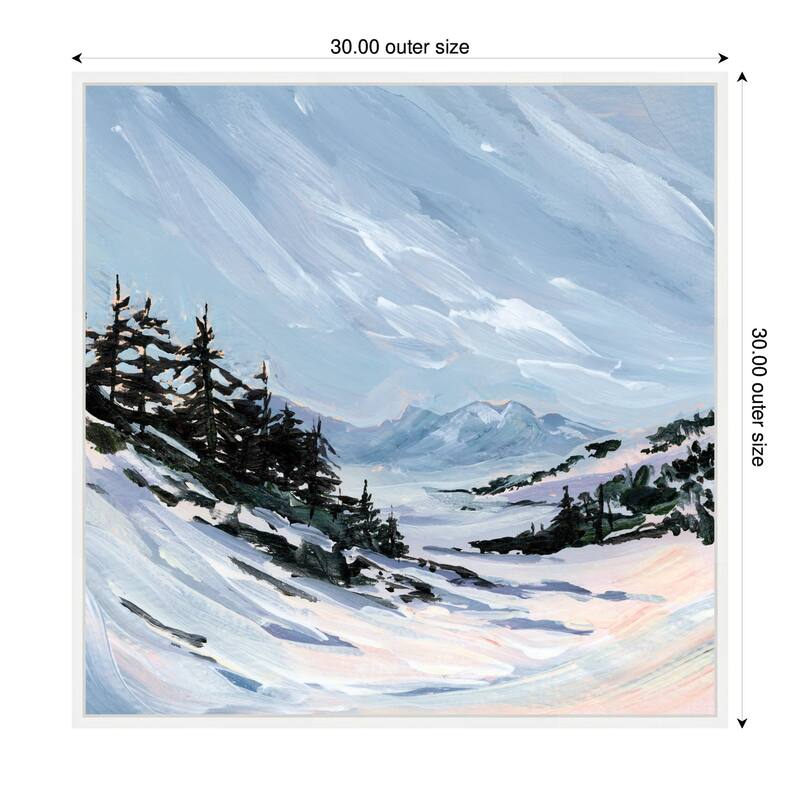 Kate and Laurel Ski Valley by Emily Kenney Framed Canvas Wall Art Print