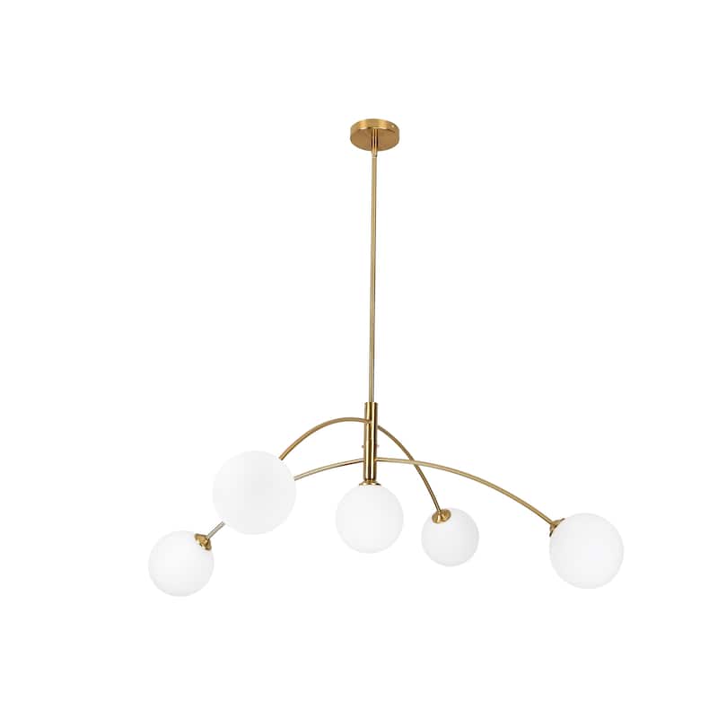 5 - Light Dimmable Modern Linear Globe Chandelier