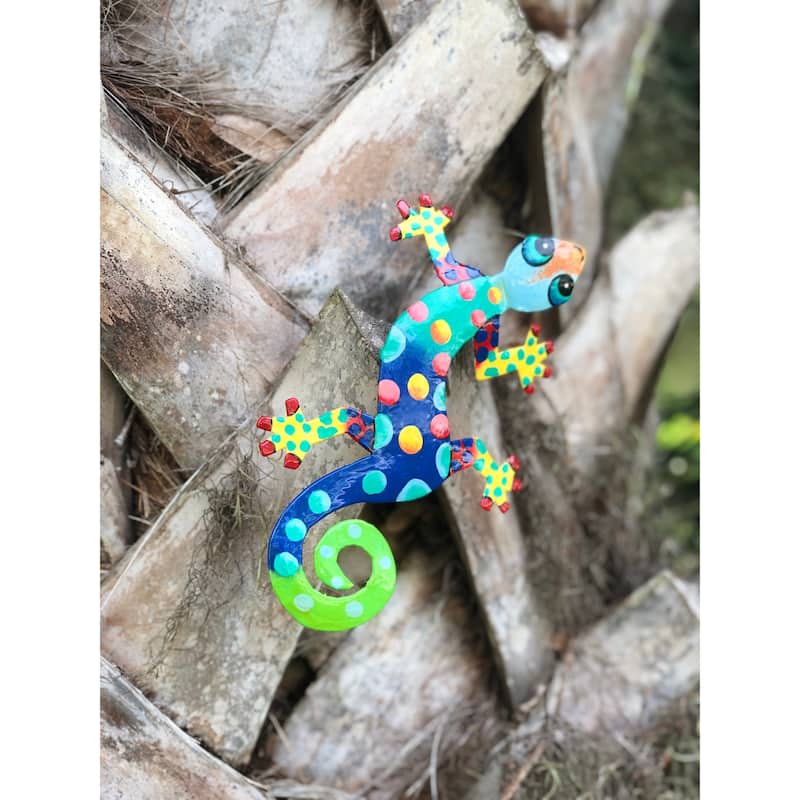 Handmade Recycled Metal Gecko Wall Art (Haiti)