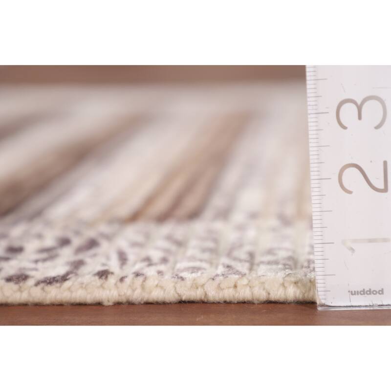 Modern Accent Rug Handmade Indian Abstract Wool Carpet - 2'9"x 5'2"