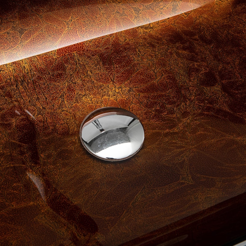 Vinnova Glass Rectangular Vessel Bathroom Sink without Faucet