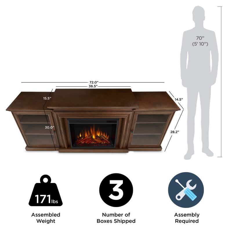 Frederick 72" Electric TV Stand Fireplace by Real Flame