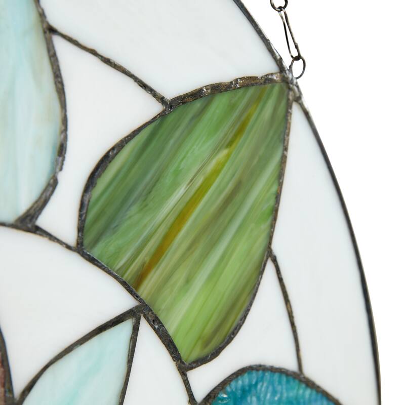 River of Goods 20-Inch Floral Arch Stained Glass Window Panel - 20" x 0.25" x 10"