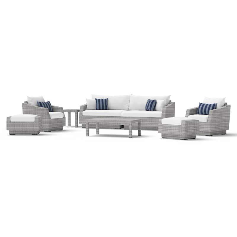 Cannes 8 Piece Sunbrella Outdoor Patio Sofa & Club Chair Set