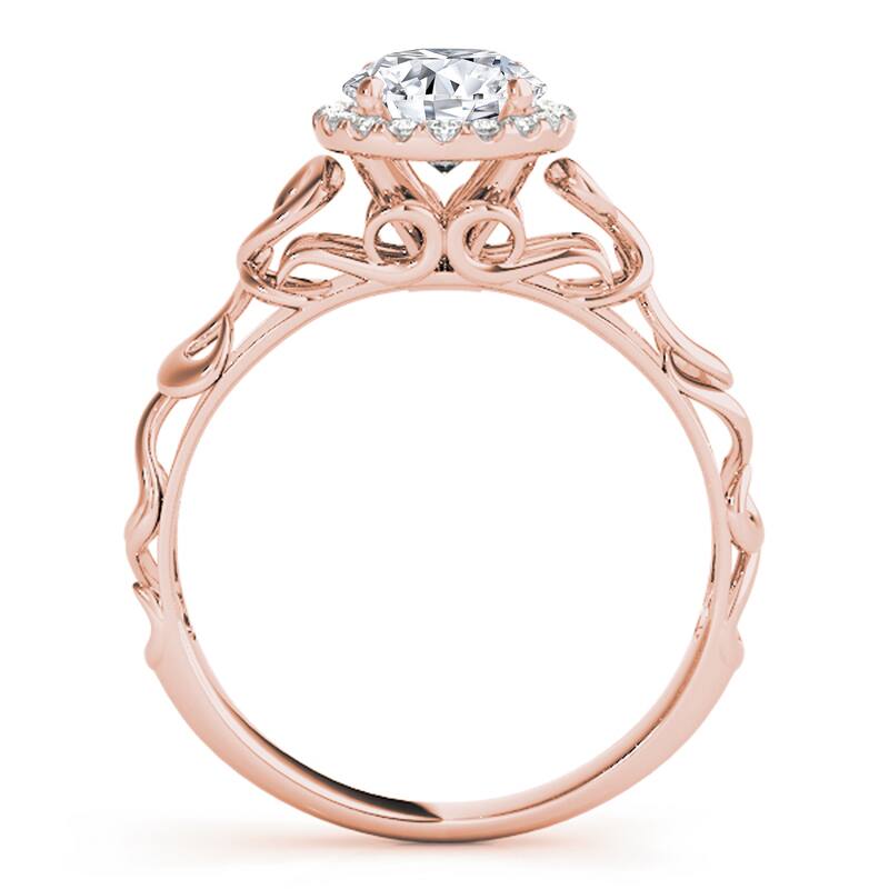 Auriya 14k Rose Gold Lab Grown Round Diamond Halo Engagement Ring 0.50 to 5.00 ct. tw. (F-G VS)
