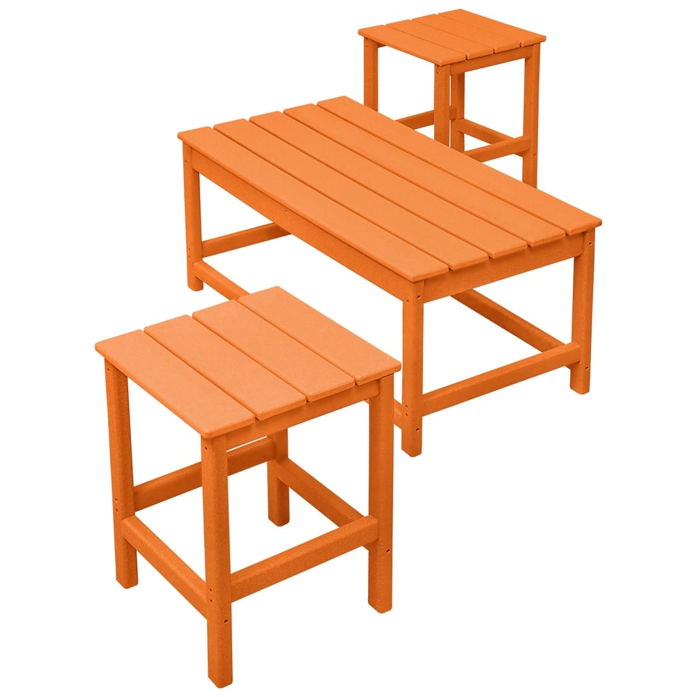 Laguna Hdpe All Weather Outdoor Patio Coffee And Side Tables (3-Piece Set)