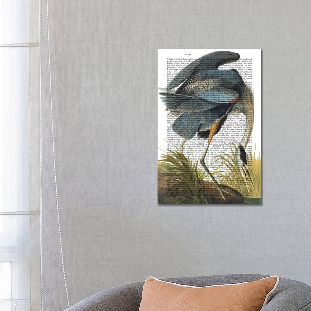 iCanvas "Blue Heron I" by Fab Funky Canvas Print