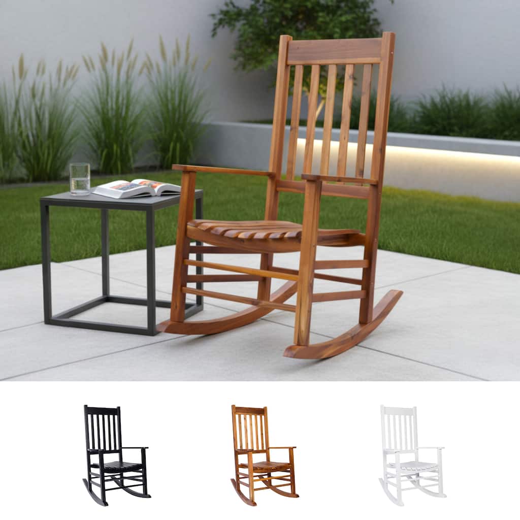 Arcadia Porch Solid Acacia Wood Patio Rocking Chair