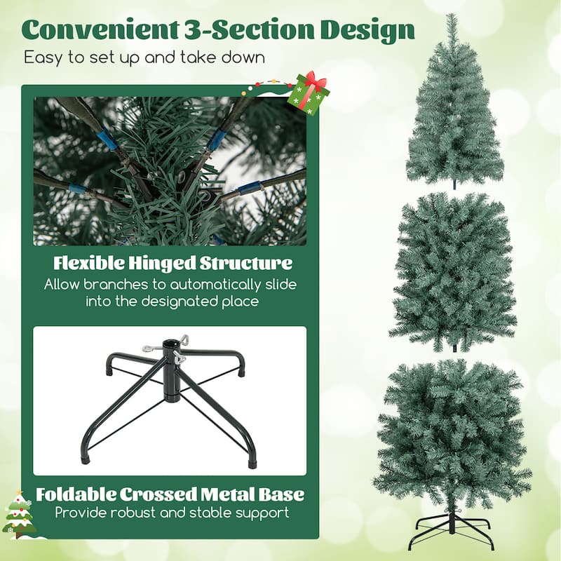Gymax 6.5/7.5 FT Artificial Xmas Tree w/ 556/724 Branch Tips 200/250 - See Details