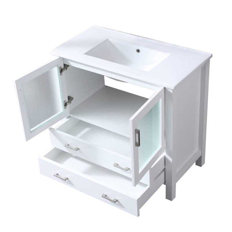Volez Bath Vanity and White Ceramic Top