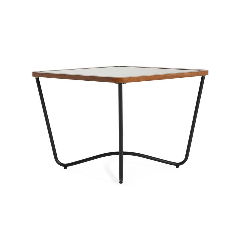 The Smooth Tempered Glass Surface Modern Square Coffee Table