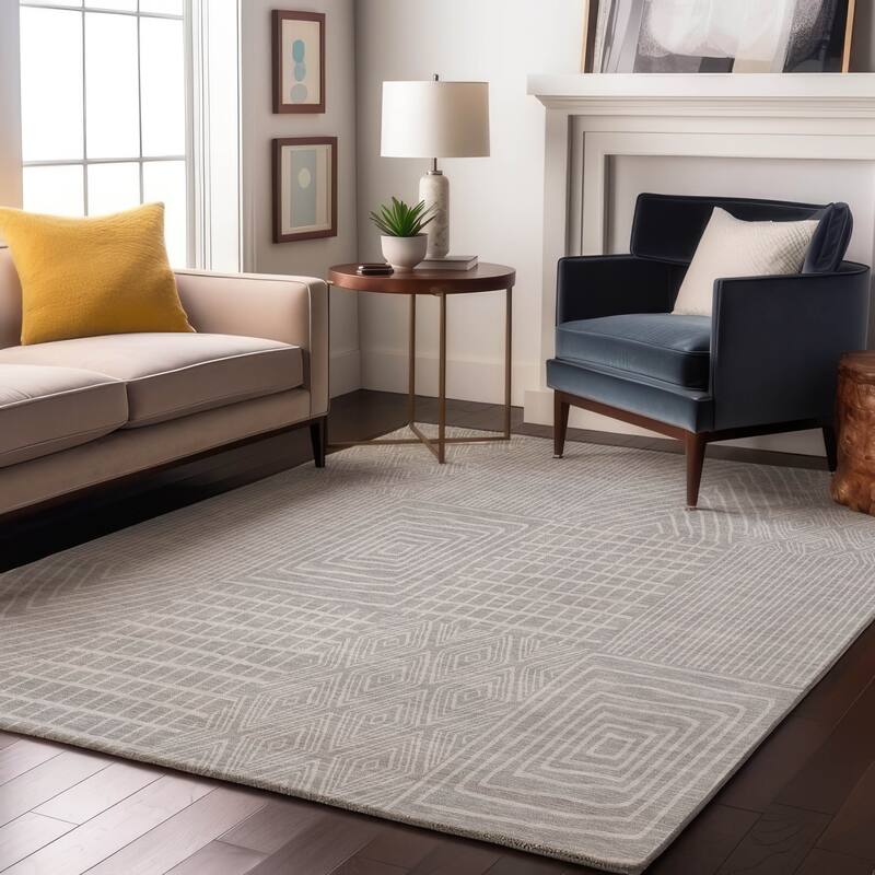 Premium Washable Super Soft Modern Geo Charm Mayfield Rug - Silver - 3' x 5'