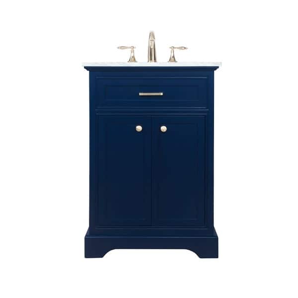 slide 2 of 11, Elegant Lighting VF15024WH Americana 24" Free Standing Single Basin Blue