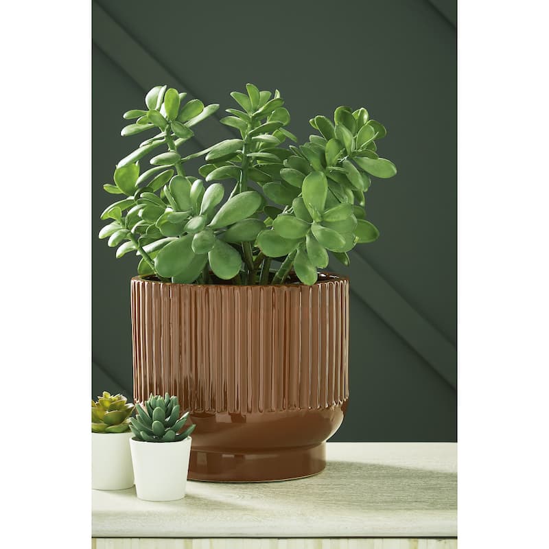 Signature Design by Ashley Avalyah Brown Vase (Set of 2) - 8.88" W x 8.88" D x 7.88" H