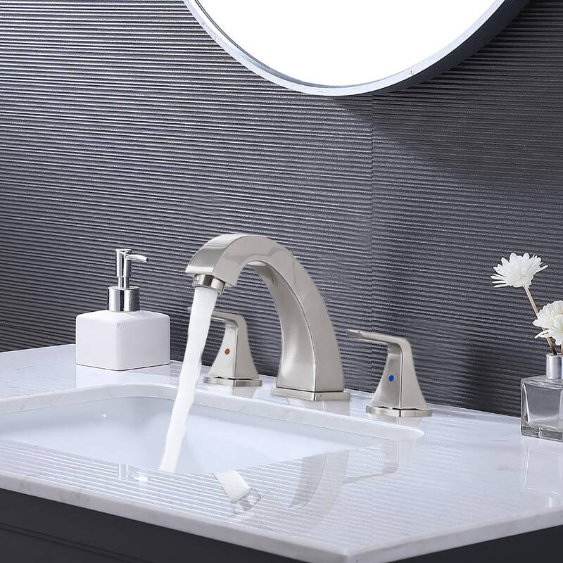 Proox 2 Handles 8inch widespread Bathroom Sink Faucet w/ Pop Up Drain