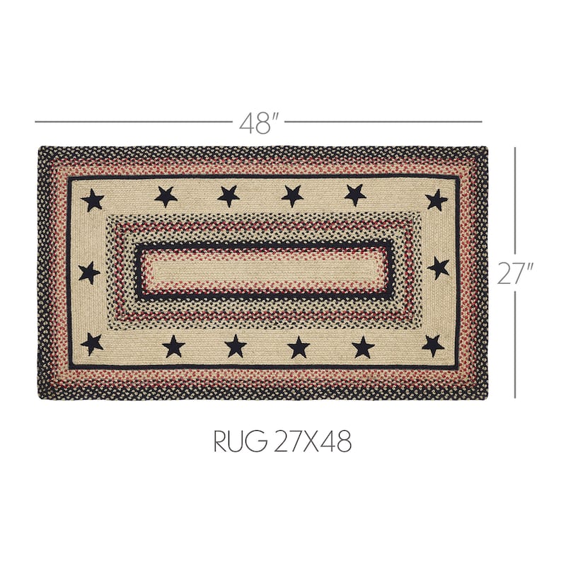 Colonial Star Jute Rug Rect w/ Pad 27x48 - 27" x 48" Rectangle