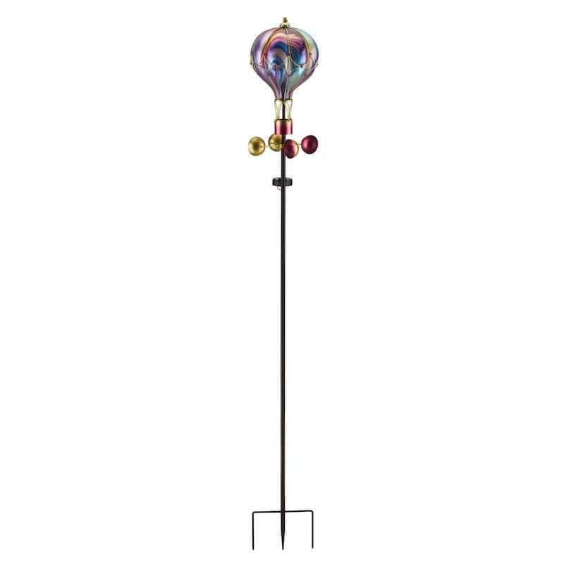 Swirl Balloon Spinner Solar Stake - Purple