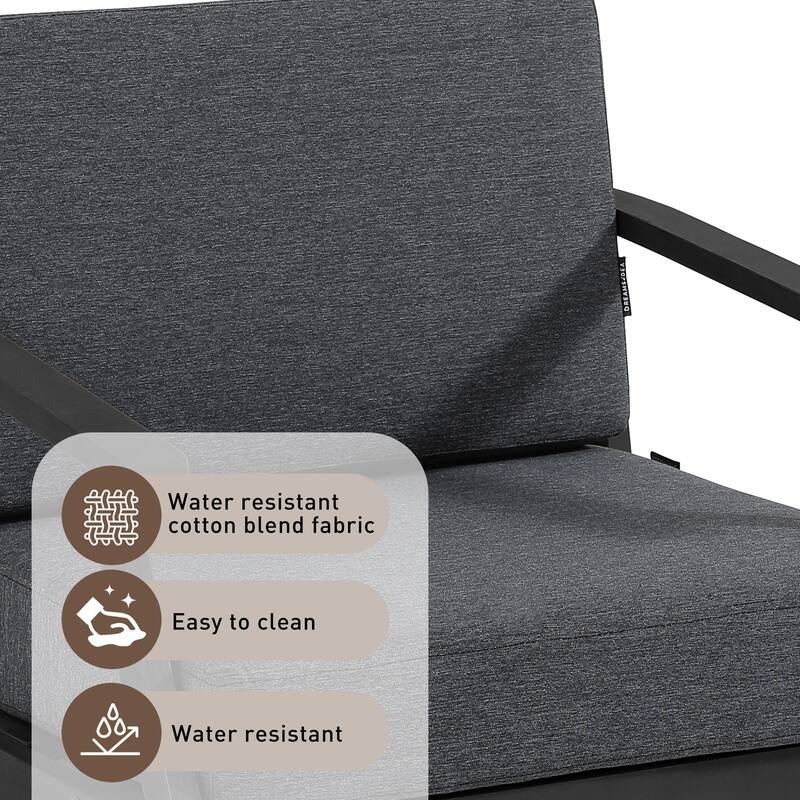 Outdoor Loveseat Sofa with Coffee Table Teak Wood Patio Furniture