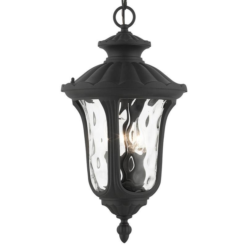 Livex Lighting Oxford 3 Light 11" Wide Outdoor Pendant - Textured Black