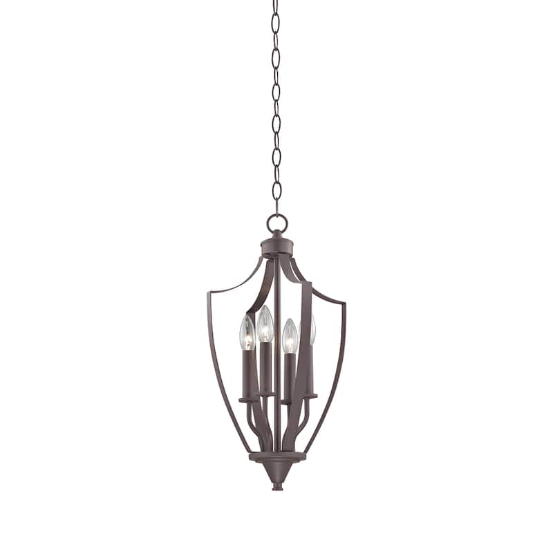 Foyer 11-inch Wide 4-Light Mini Pendant in Oil Rubbed Bronze - 11in W x 11in D x 21in H - Oil Rubbed Bronze
