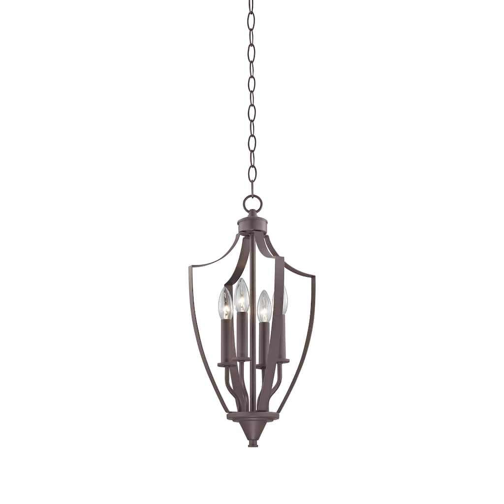 Foyer 11-inch Wide 4-Light Mini Pendant in Oil Rubbed Bronze - 11in W x 11in D x 21in H