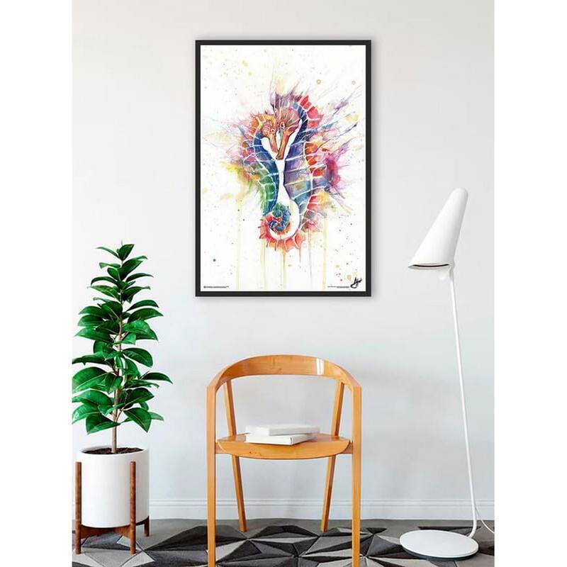 Sanguine Seahorses by Marc Allante Framed Poster - 24 x 36 Inch