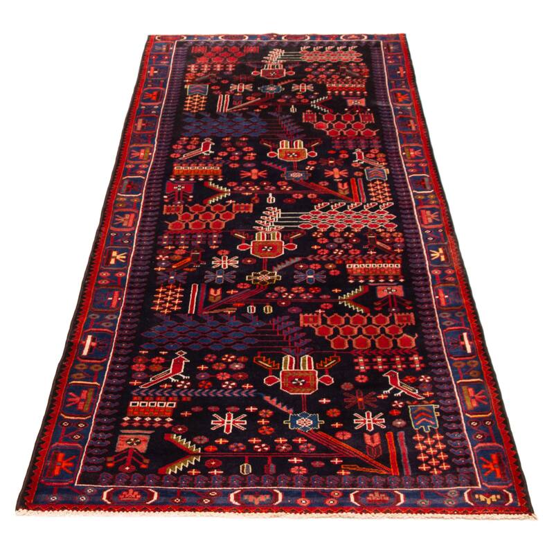 ECARPETGALLERY Hand-knotted Andelz Dark Navy Wool Rug - 4'3 x 9'11