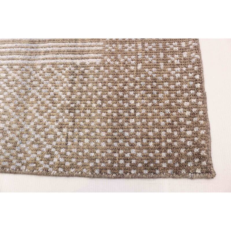 ECARPETGALLERY Hand-knotted Elysian Taupe Silk Rug - 5'2 x 7'7