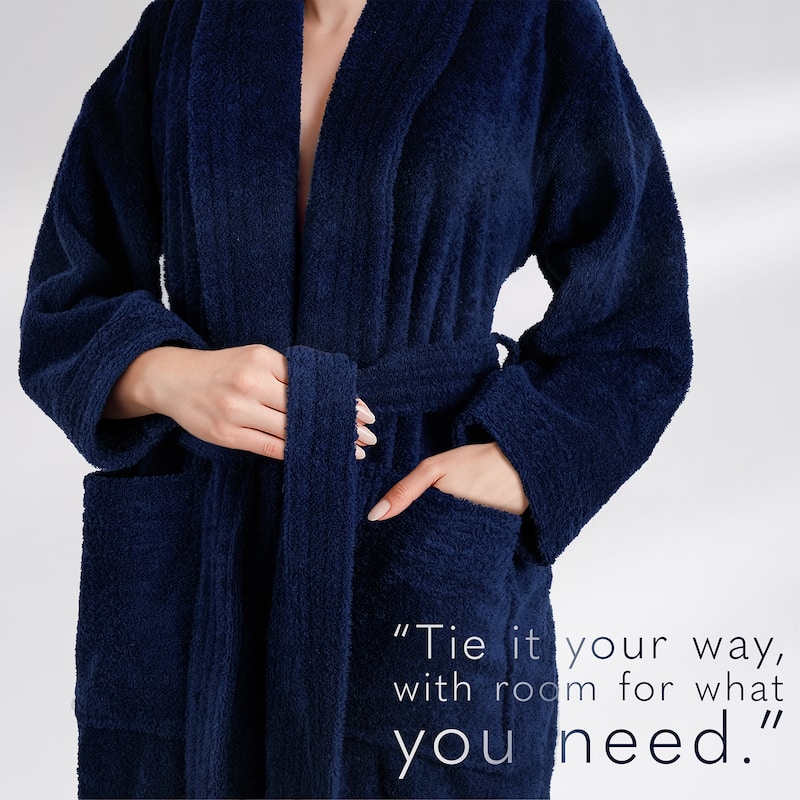 American Soft Linen Women's 100% Cotton Terry Bathrobe - Soft, Absorbent, Quick Dry Turkish Robes for Women