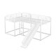 preview thumbnail 12 of 11, Full and Twin Size L-Shaped Bunk Bed with Slide, Short Ladder, and Safety Guardrails, Perfect for Kids and Guests, White