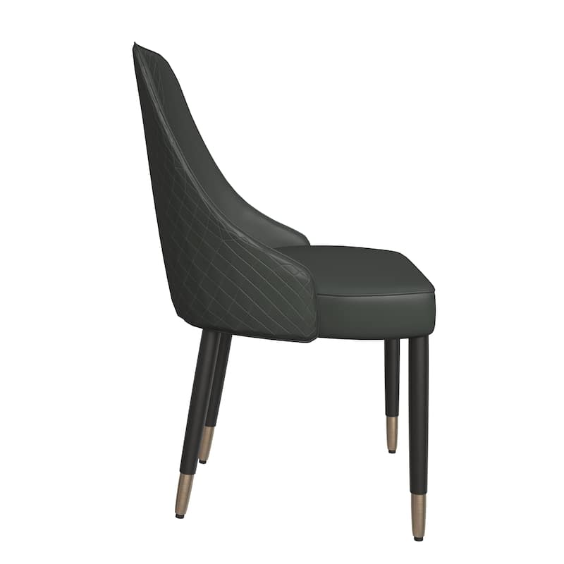 Allure Dining Chairs Fabtic/Leather Seat and Back in Oak Wood Set of 2
