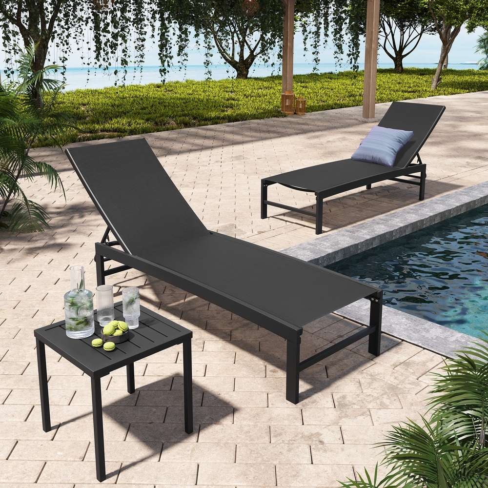 Black Aluminum Outdoor Chaise Lounges Bed Bath Beyond