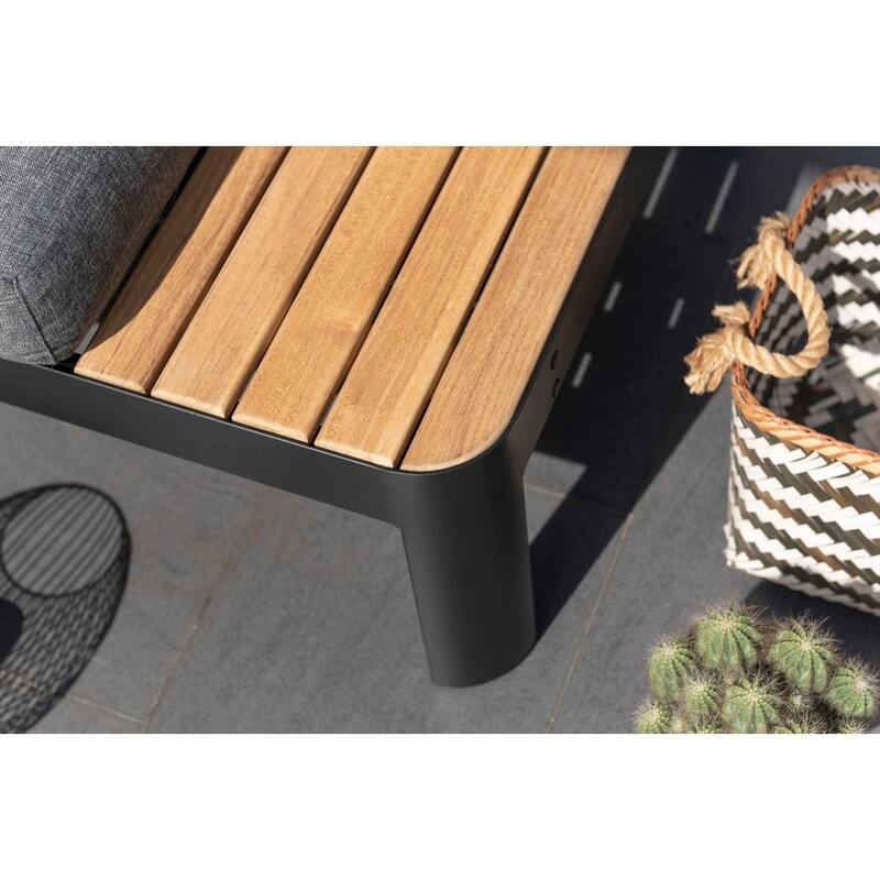 Amazonia Portalew 3pc FSC Teak and Aluminum Outdoor Patio Seating Set