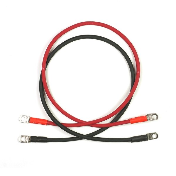 24" - 4 Gauge Red, Black Copper Welding Cables for RV, Car, Motorcycle - Red and Black