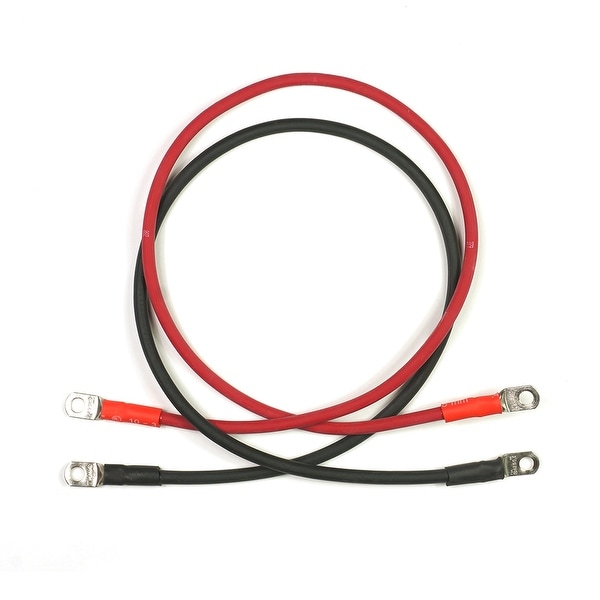72" Red & Black Flexible Copper Welding Cables for RV, Car, Motorcycle - Red and Black