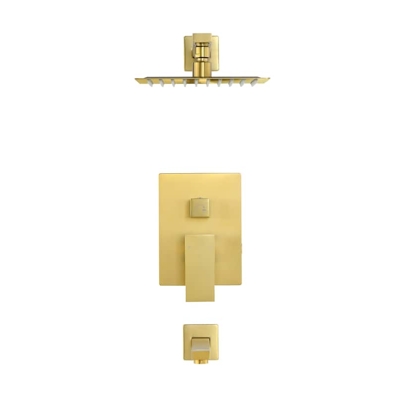 Concorde Single-Handle 1-Spray Tub And Shower Faucet In Brushed Gold (Valve Included) - 17.5" x 11.88" 5.88"