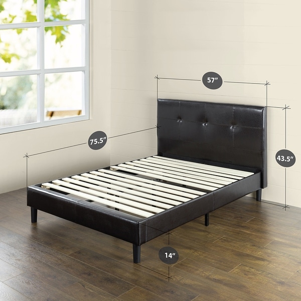 Zinus leather 2025 bed frame