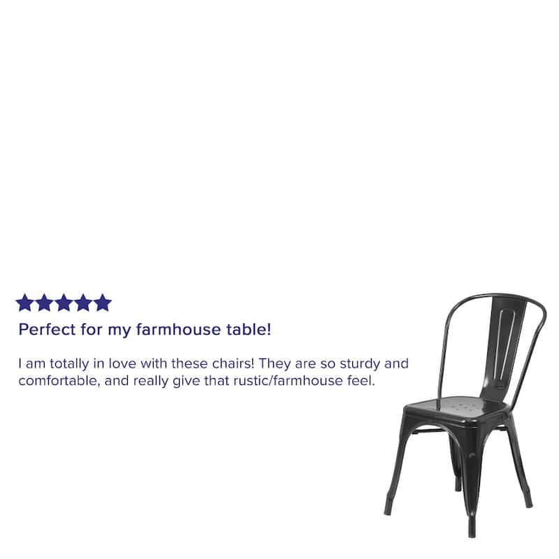Metal Indoor/ Outdoor Stackable Bistro Chair (Set of 4)