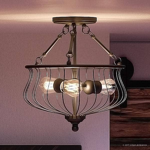 Shop Luxury Industrial Semi Flush Ceiling Light 15 25 H X