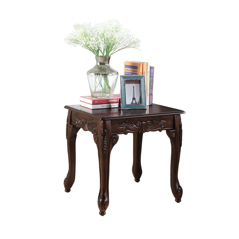 22" Traditional Rectangular End Table with Detailed Claw Feet for Living Room and Bedroom