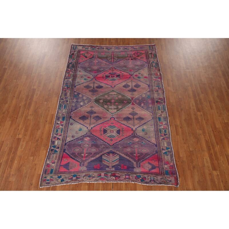 Over-Dyed Bakhtiari Persian Vintage Area Rug Hand-Knotted Wool Carpet - 6'2"x 9'5"