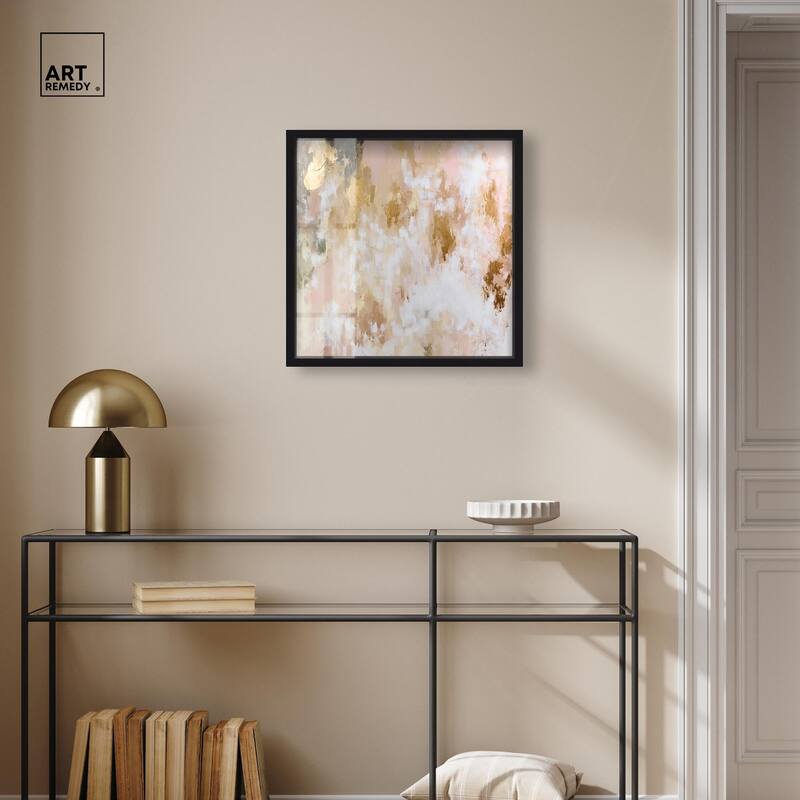 Golden Glimmer Gesture III Shadowbox by Art Remedy
