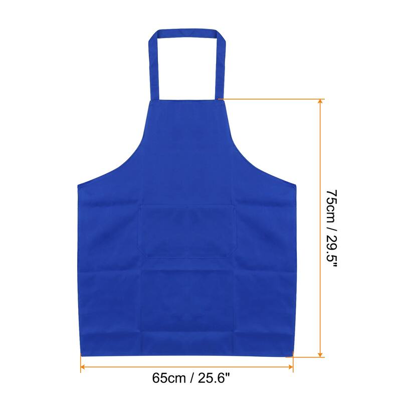 3pcs Kitchen Cooking Aprons 75x65cm Polyester Art Apron - 75cmx65cm - Blue