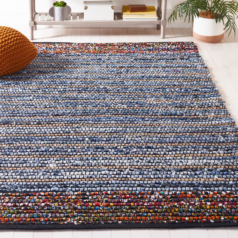 SAFAVIEH Handmade Cape Cod Alfia Boho Coastal Rug - 8' x 10' - Natural/Blue