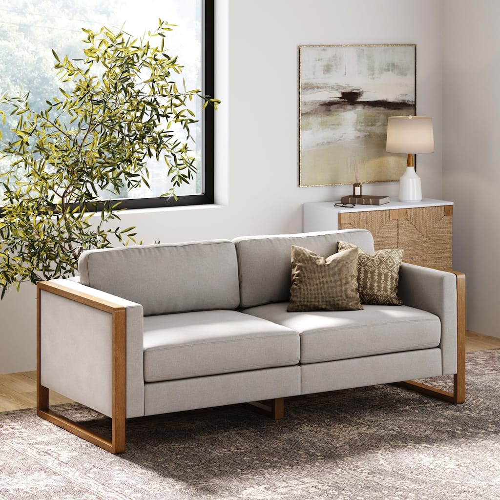 Madison Modern Upholstered Modular Sofa or Couch for Living Room with Solid Wood Legs