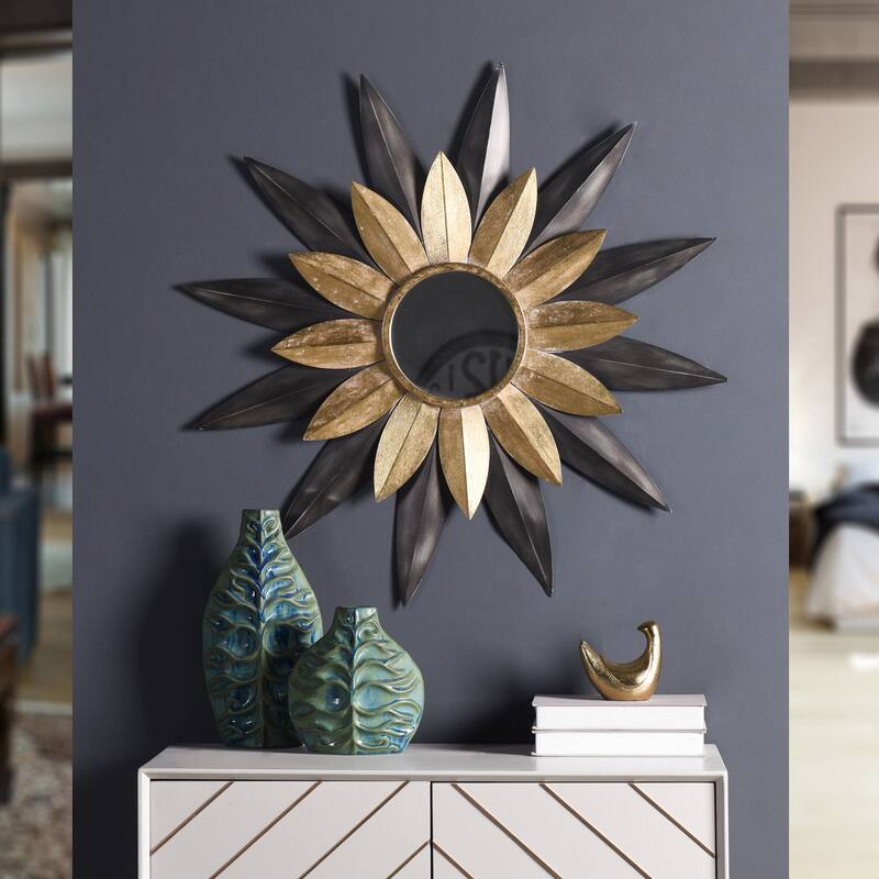 StyleCraft Star Struck Petal Gold and Silver Wall Mirror