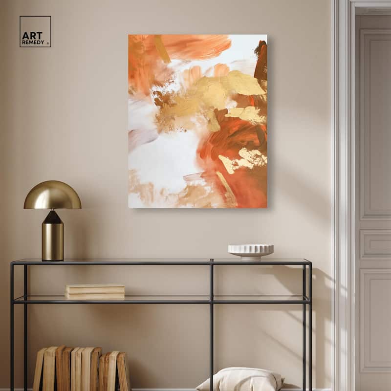 Golden Bronze Ripple II Canvas by Art Remedy, Gallery Wrapped