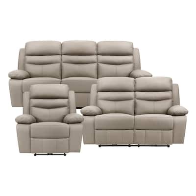 Peperomia 3-Piece Leather Match Power Reclining Sofa Set