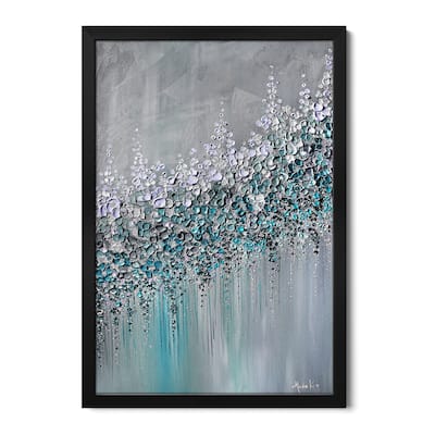 Please Me - Grey Blue Turquoise Premium Framed Poster by Nada Khatib